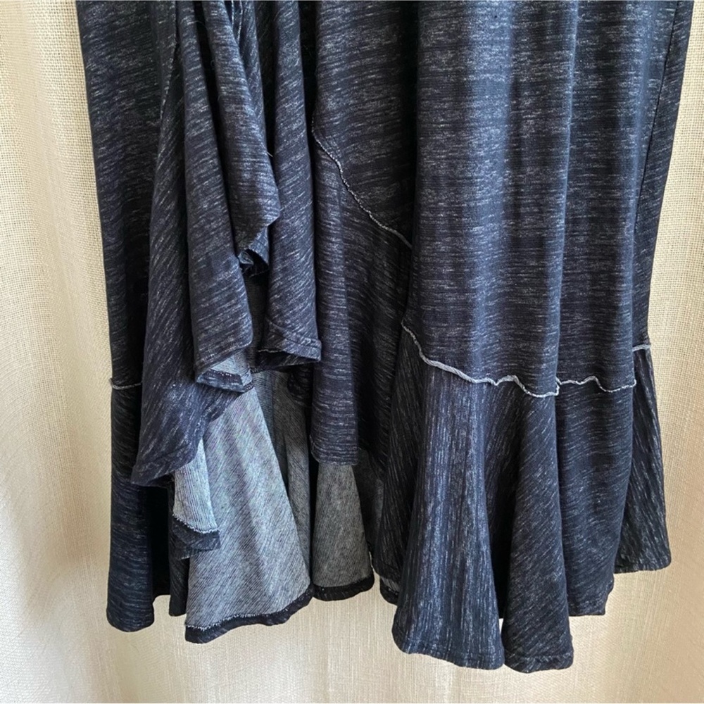 Free People Black Beach Havana Ruffle Maxi Tee T-Shirt Dress - Picture 6 of 12